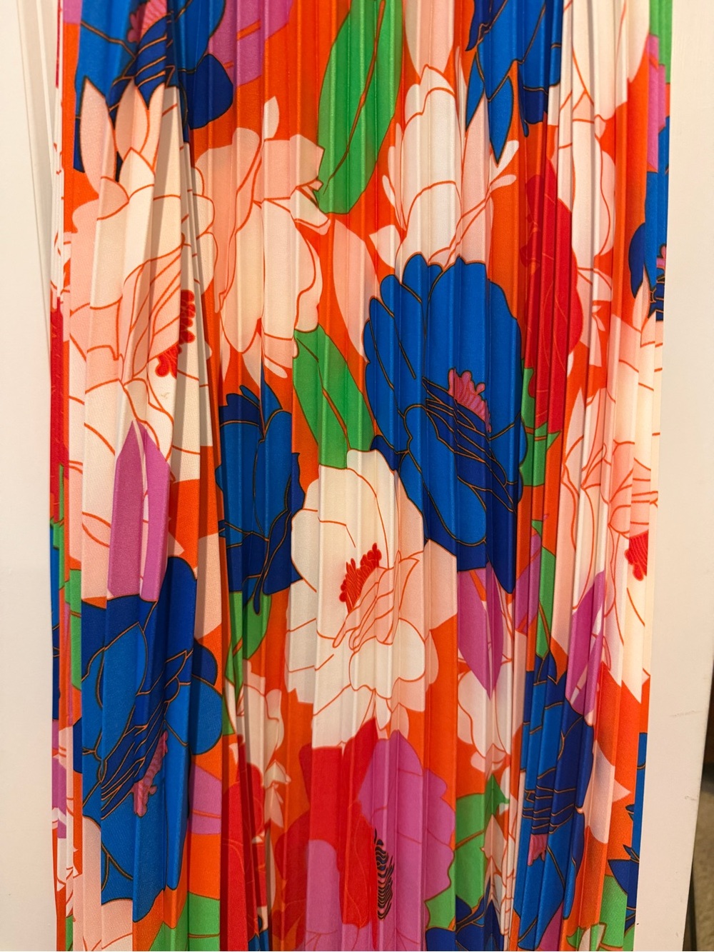 Sam Edelman NWOT Floral Pleated Spaghetti-Strap Midi Dress in Multicolor - Picture 4 of 5